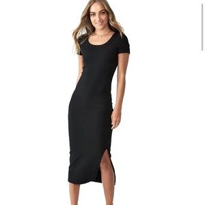 COTTON:ON midi ribbed style black dress
